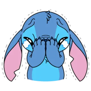 😭 Stitch 스티치, 디즈니, 슬픈, 울음, 만화, 캐릭터 telegram sticker