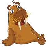 🤦♀️ walrus, cartoon, animal, sea mammal telegram sticker
