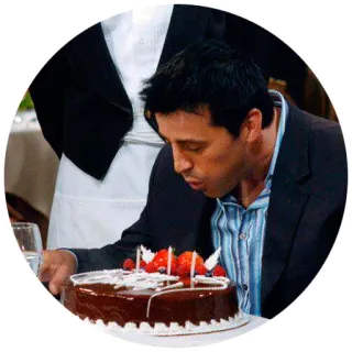 🎂 Joey Tribbiani Friends Kuchen, Geburtstag, Freunde, Joey Tribbiani, Sitcom, Party, Kerzen, Feier whatsapp sticker