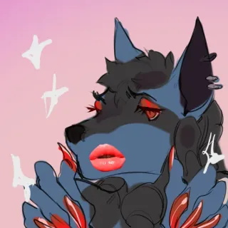 💅 Furry, Lobo, Personaje, Arte digital, Femenino, Retrato telegram sticker
