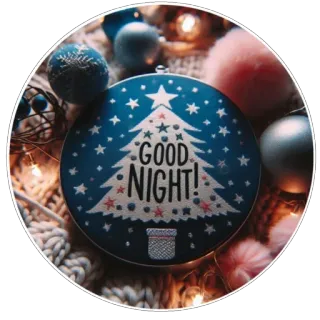 🎉 GOOD NIGHT! giáng sinh, cây, đồ trang trí, mùa đông, chúc ngủ ngon whatsapp sticker