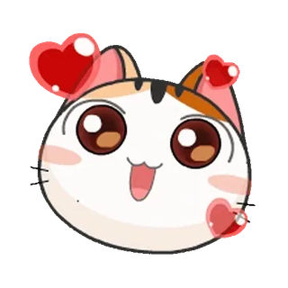 🥰 고양이, 동물, 하트, 카와이, 귀여운, 스티커 telegram sticker