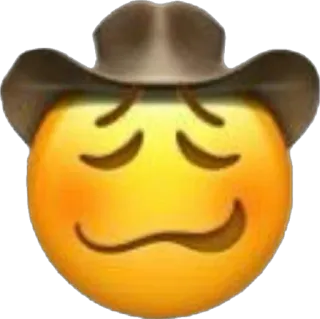 😏 emoji, cowboy, hat, smirk, western, sticker telegram sticker