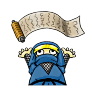 🖌 Ninja, Parchemin, Dessin animé, Arts martiaux, Combattant telegram sticker
