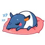 😴 tapir, śpiący, zwierzę, słodki, kreskówka, poduszka telegram sticker