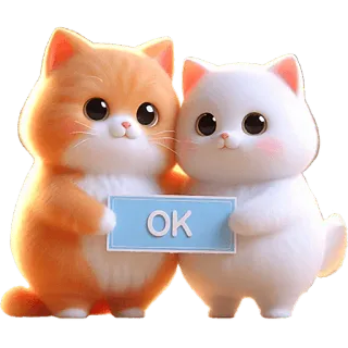 ✅ OK kucing, lucu, stiker, OK, persetujuan, afirmatif telegram sticker
