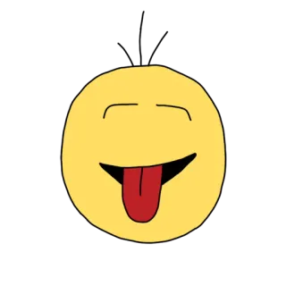 😝 Emoji, Rosto, Sorriso, Língua, Desenho animado, Amarelo whatsapp sticker