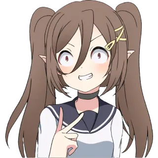 😆 Anime, Fille, Mignon, Elfe, Dessin animé, Personnage telegram sticker