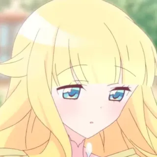 ☁️ Anime, Manga, Dibujos animados, Pelo rubio, Ojos azules, Linda, Chica whatsapp sticker