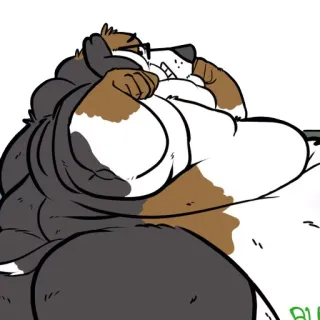 💪 dog, anthropomorphic, animal, cartoon whatsapp sticker
