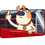 🖕 Dessin animé, Chien, Conduite, Doigt d'honneur, Offensant telegram sticker