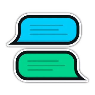 💬 messaggio, chat, comunicazione, bolla, dialogo, testo, conversazione, icona whatsapp sticker