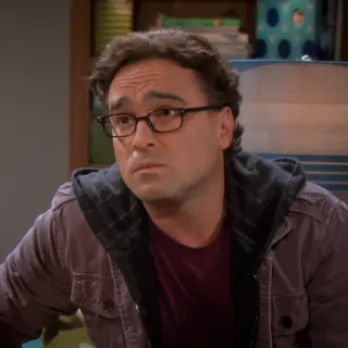 🥺 Leonard Hofstadter The Big Bang Theory Leonard, Hofstadter, The Big Bang Theory, tv show, glasses, serious telegram sticker