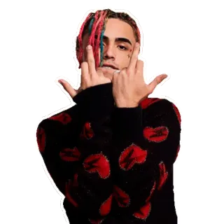 😉 Lil Pump rapero, dedos medios, música, actitud, cantante whatsapp sticker