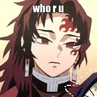 🙂 who r u anime, who are you, question telegram sticker