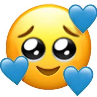 💙 이모지, 하트, 귀여운, 미소 whatsapp sticker