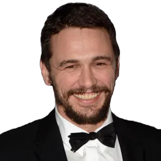 😄 James Franco actor, retrato, celebridad, hombre, pajarita whatsapp sticker