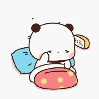 🍃 7:31 panda, sleep, cute, cartoon, alarm clock, kawaii telegram sticker