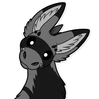 ⁉ poilu, animal, niveaux de gris, mammifère, personnage, créature telegram sticker