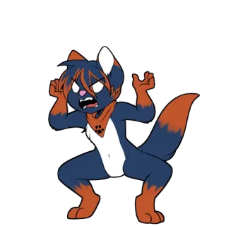 😡 Furry, Dibujos animados, Animal, Personaje, Enojado, Estilizado telegram sticker