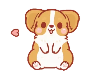 😍 корги, собака, милый, каваий, щенок, домашнее животное, животное telegram sticker