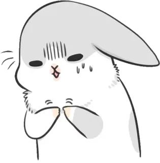 😥 królik, nerwowy, słodki, uroczy, kreskówka, zwierzę, postać, naklejka telegram sticker