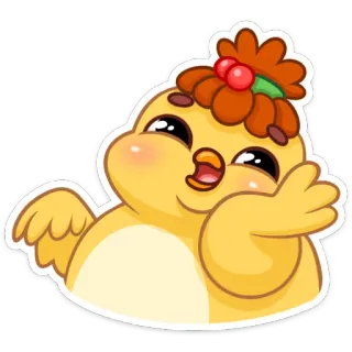 ☺️ oiseau, mignon, kawaii, autocollant, dessin animé, animal, adorable telegram sticker