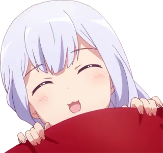 🙃 Animé, Dessin animé, Mignon, Fille, Souriant, Joyeux whatsapp sticker