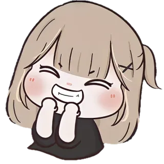 🐼 kartun, anime, gadis, senang, senyum telegram sticker