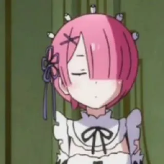 💗 Ram Re:Zero anime, ram, re:zero, pink hair, kawaii, cute whatsapp sticker