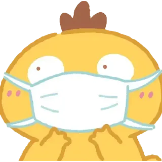 😷 오리, 마스크, 코로나, 팬데믹, 건강, 귀여운, 만화 whatsapp sticker