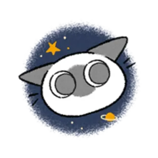 😺 gato, estrelas, planeta, fofo, animal telegram sticker