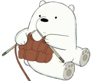 🤗 Ice Bear We Bare Bears Ice Bear, Ursos Sem Curso, urso polar, tricô, desenho animado, fofo telegram sticker