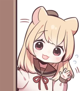 👋 gadis anime, imut, kawaii, kartun, karakter, melambai telegram sticker