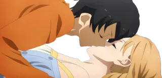 😘 Anime, Beijo, Romance, Casal, Amor telegram sticker