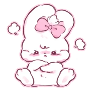 📩 rabbit, angry, cute, pink, cartoon telegram sticker