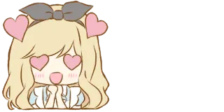 😍 Desenho animado, Anime, Kawaii, Olhos de coração, Amor, Fofo whatsapp sticker
