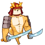 💪 Samurai, Krieger, Doge, Muskel, Tier, Schwert telegram sticker