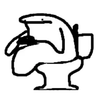 😐 toilet, orang lidi, humor, lucu, kamar mandi, kartun telegram sticker