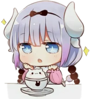 😍 Kanna Kamui Miss Kobayashi's Dragon Maid Anime, Kawaii, Manga, Drago, Chibi, Carino, Kanna, Miss Kobayashi's Dragon Maid telegram sticker