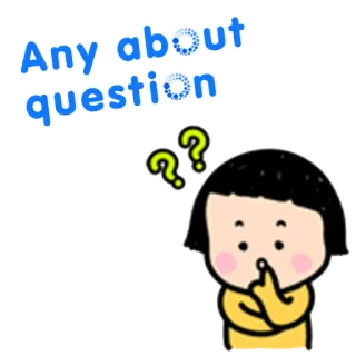 😥 Any about question 質問, 女の子, 考えている, 漫画 telegram sticker
