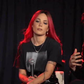 🍒 Halsey cantora, músico, celebridade, Halsey, mulher, cabelo ruivo whatsapp sticker