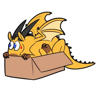 👝 naga, kotak, lucu, binatang, kartun, fantasi telegram sticker