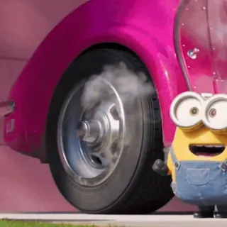 🚬 Minion Despicable Me minion, despicable me, cartoon, tire, car telegram sticker