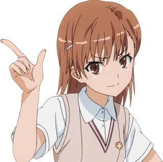 🙂 Misaka Mikoto A Certain Scientific Railgun อนิเมะ, การ์ตูน, ตัวละคร, ผู้หญิง, มิซากะ มิโคโตะ, A Certain Scientific Railgun telegram sticker