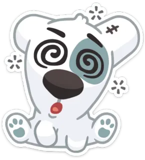 😵 mareado, animal, dibujos animados, expresión, confundido whatsapp sticker