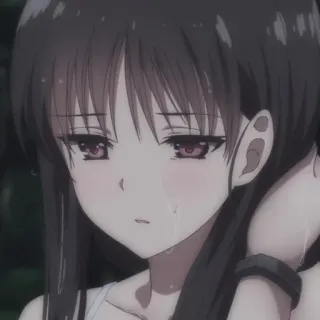 😑 anime, girl, sad, tearful, cute, manga, emotional telegram sticker