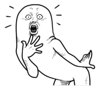 😯 choqué, surprise, drôle, dessin animé, personnage, haricot, effrayé telegram sticker