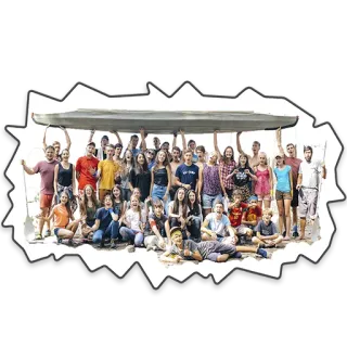 💪 foto de grupo, gente, amigos, celebración, grupo grande, evento telegram sticker