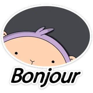 👋 Bonjour bonjour, salam, bahasa perancis, halo, kartun whatsapp sticker